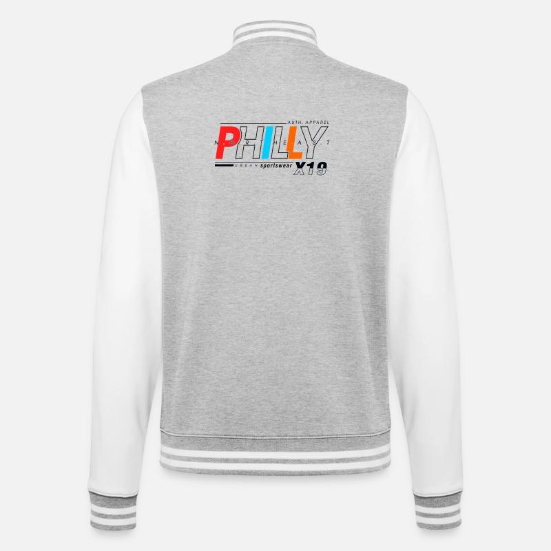 Abstract Geometric Pattern Design - College Sweat Jacket - heather grey/white