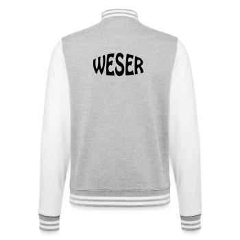 WESER - College-Sweatjacke - Grau meliert/Weiß - Hinten - Marisol (170cm)