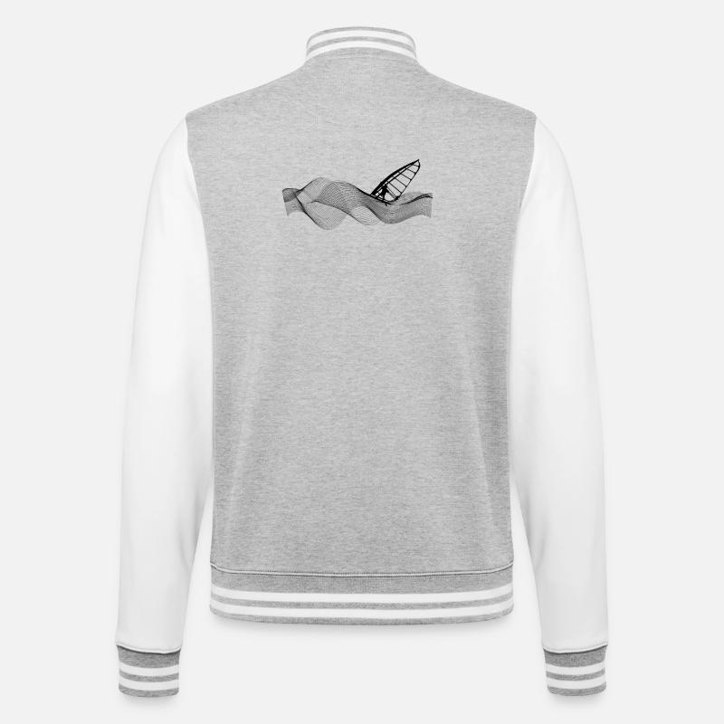Windsurfer on wave structure - College Sweat Jacket - heather grey/white