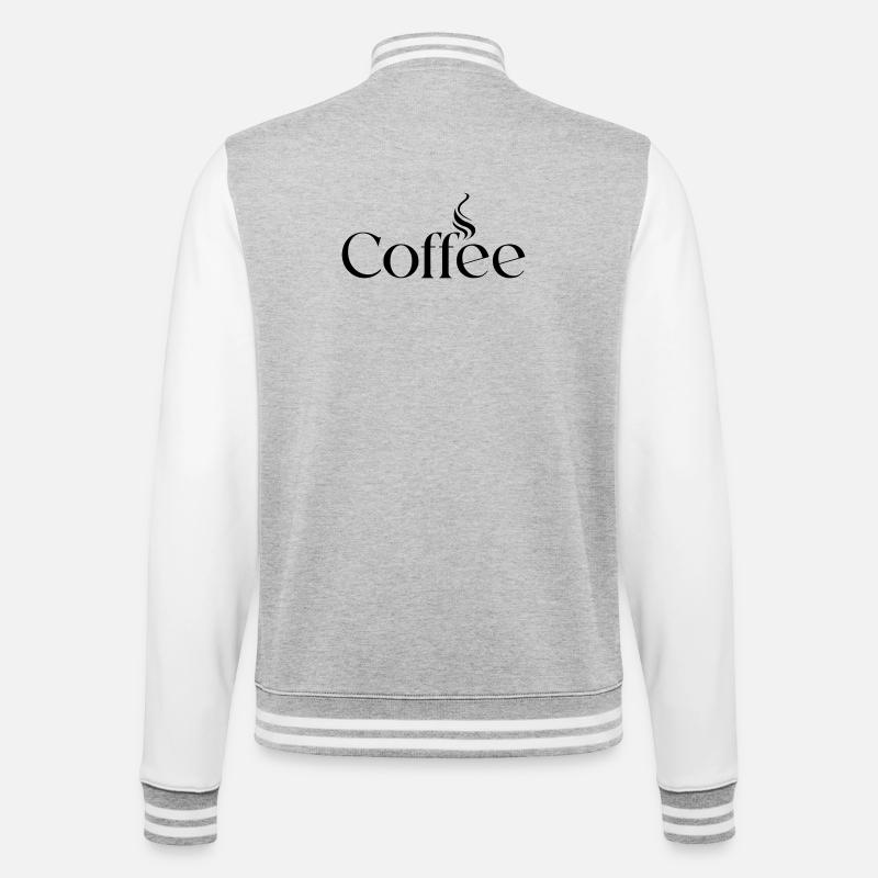 Café - Veste Teddy - gris chiné / blanc
