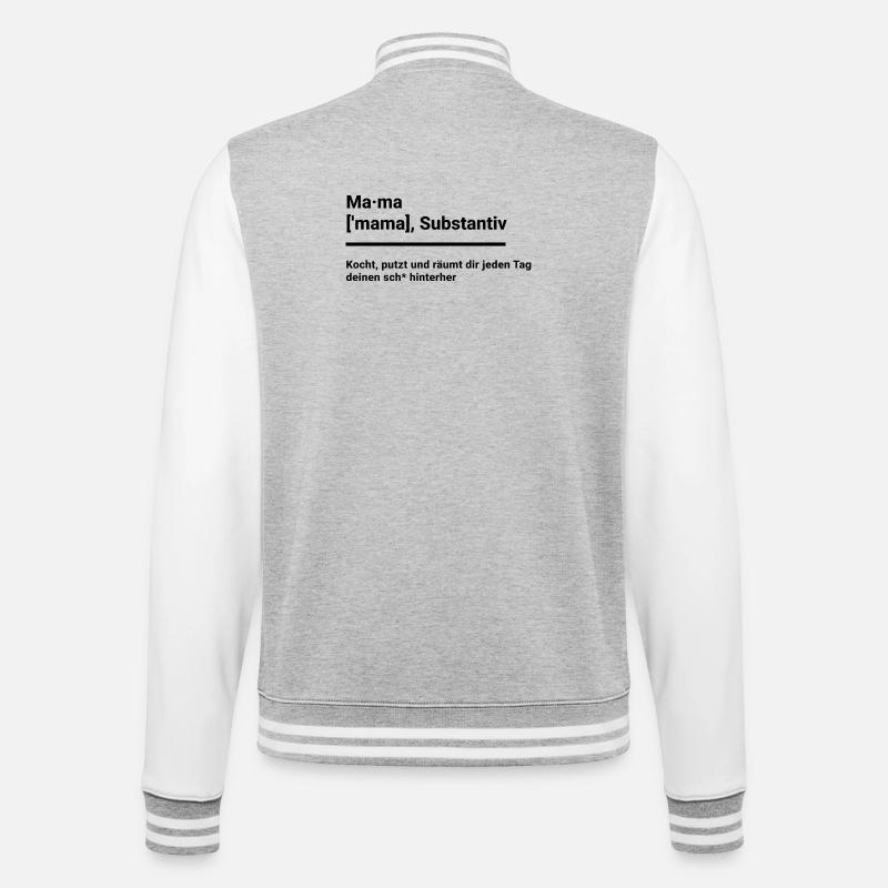 Geschenk Elternzeit Mutter Mütter Mama schlicht  - College-Sweatjacke - Grau meliert/Weiß