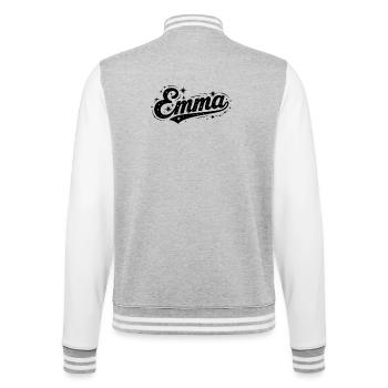 Nom d’Emma : premier nom de famille - Veste Teddy - gris chiné / blanc - Dos - Marisol (170cm)