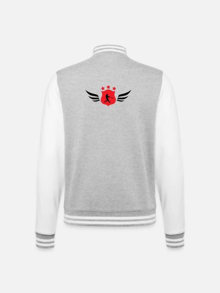 Baseball - Sport - Veste Teddy - gris chiné / blanc
