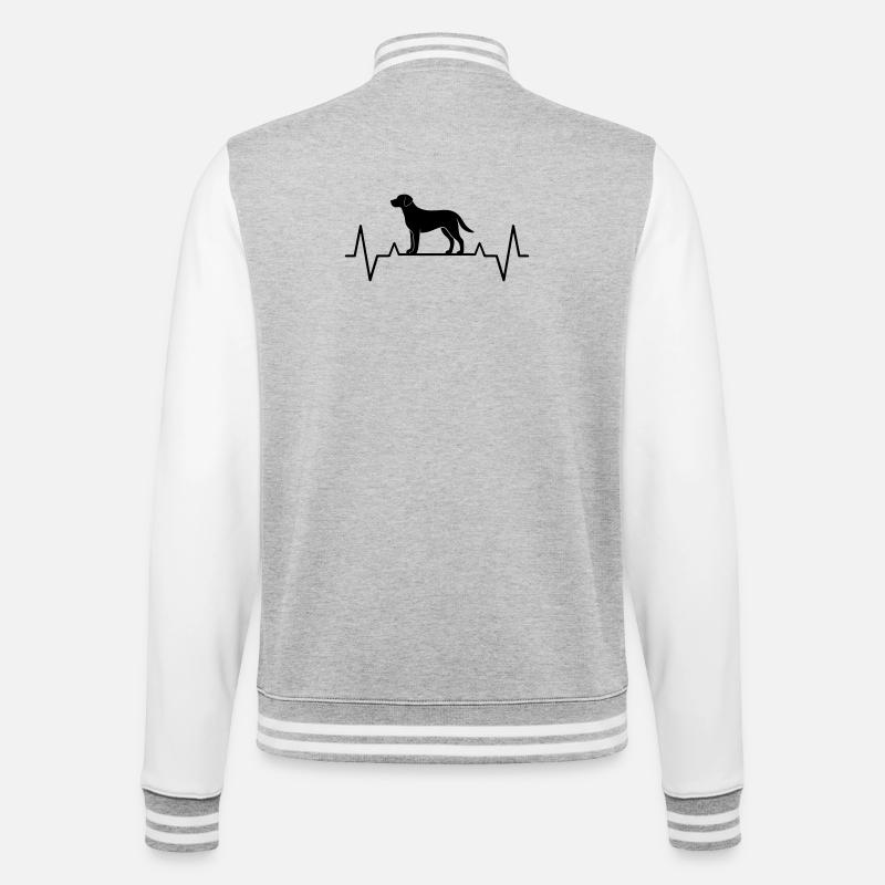 Geschenkidee Hundemama Labrador Herzschlag EKG - College-Sweatjacke - Grau meliert/Weiß