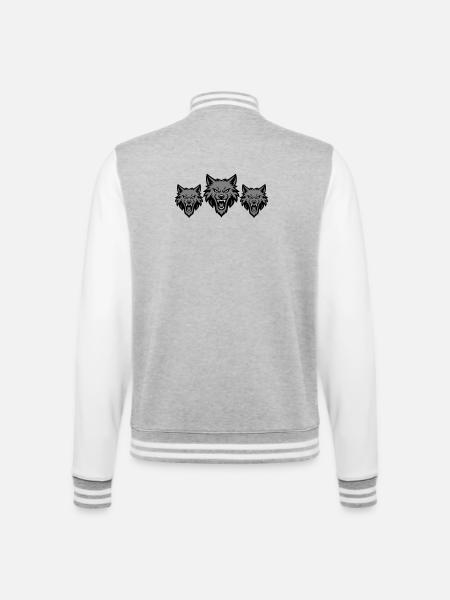 Meute d’équipe de loups - Veste Teddy - gris chiné / blanc