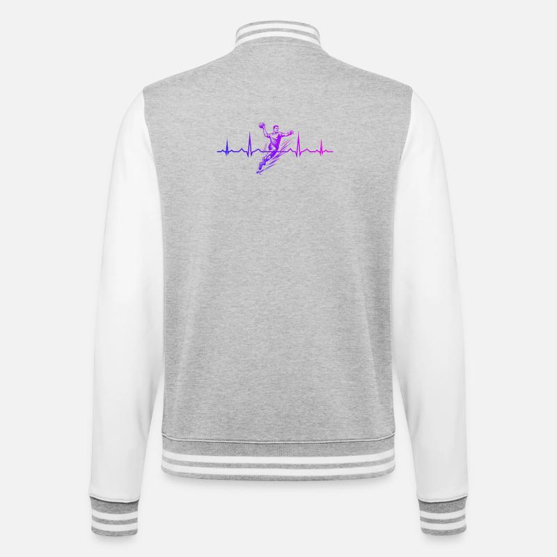 Clear handball message for men - College Sweat Jacket - heather grey/white