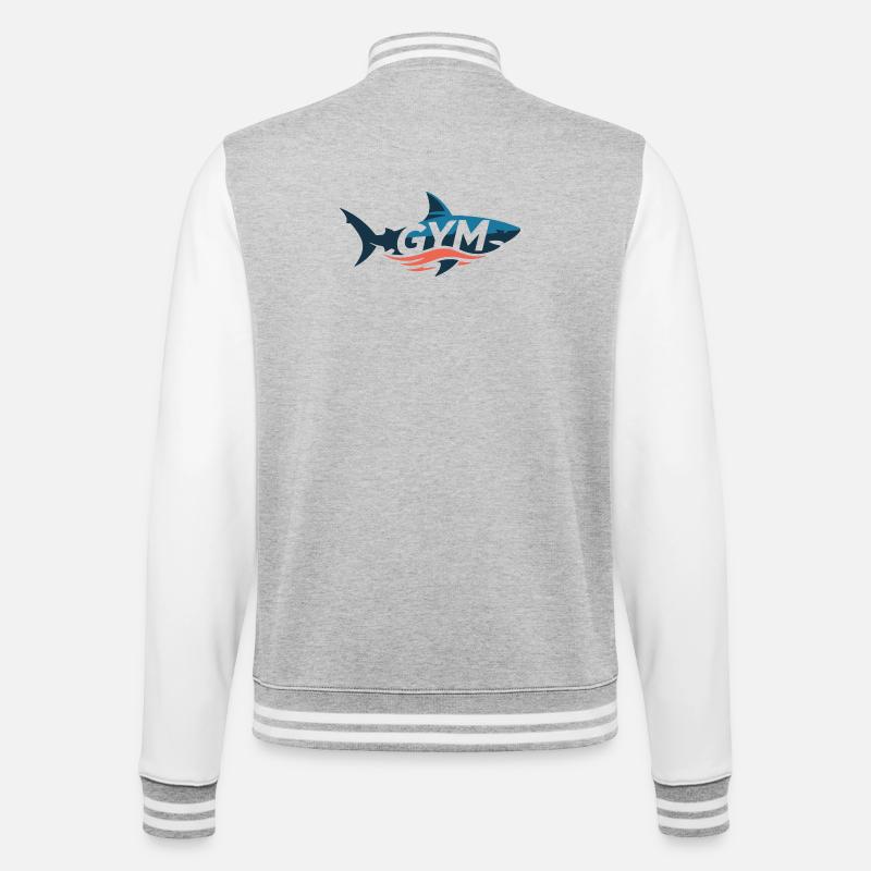 Emblème de l’Aqua Shark Gym - Veste Teddy - gris chiné / blanc