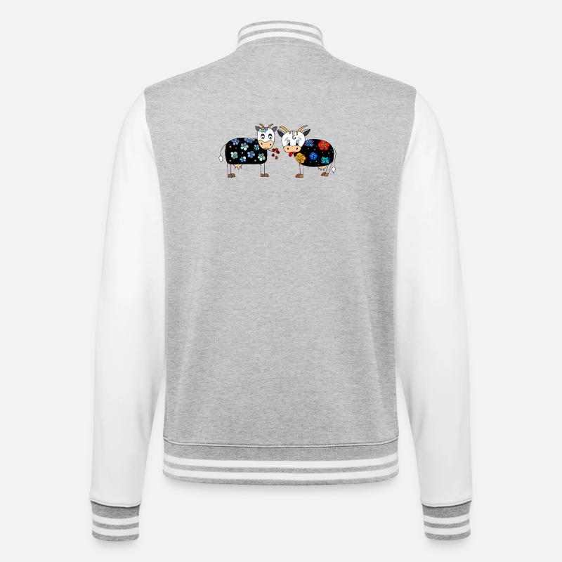 Cows - College Sweat Jacket - heather grey/white