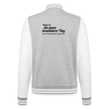 besonderer Tag - College-Sweatjacke - Grau meliert/Weiß - Hinten - Marisol (170cm)
