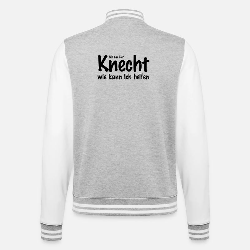 knecht - College-Sweatjacke - Grau meliert/Weiß