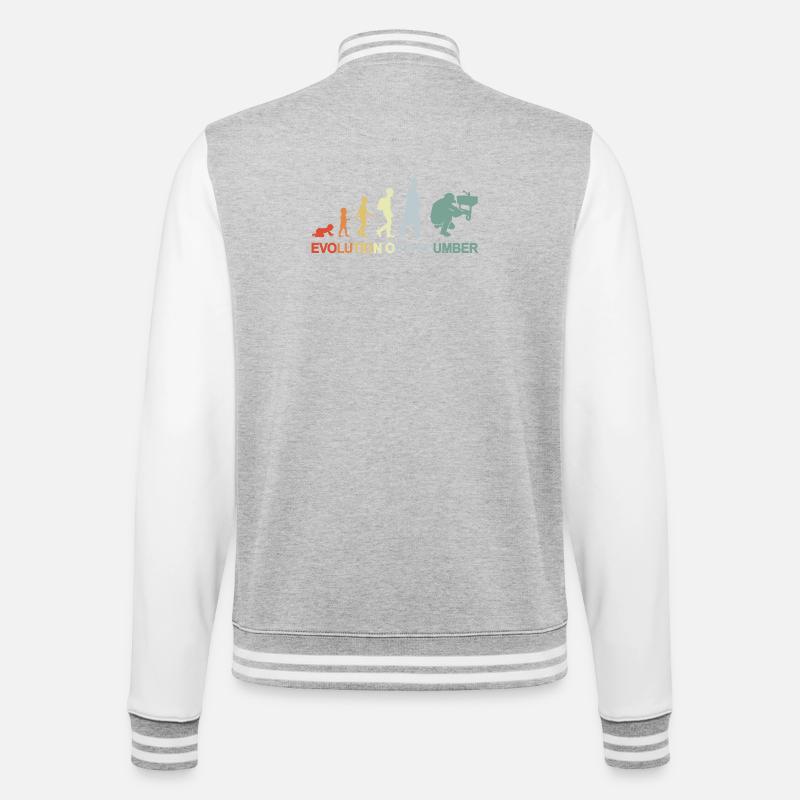 Plumber Evolution - College Sweat Jacket - heather grey/white