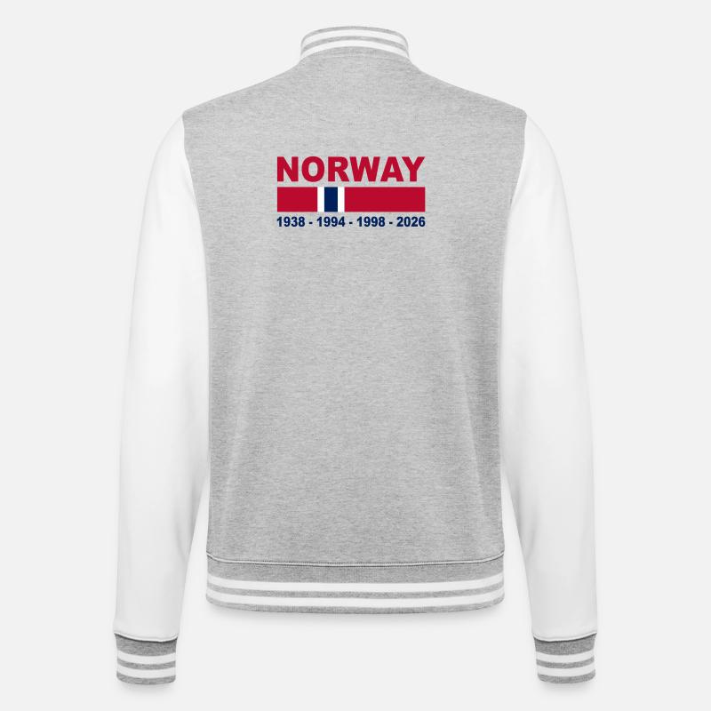 supporter norvégien - Veste Teddy - gris chiné / blanc