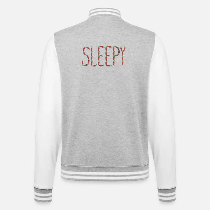 Chilischoten schläfrig - College-Sweatjacke - Grau meliert/Weiß
