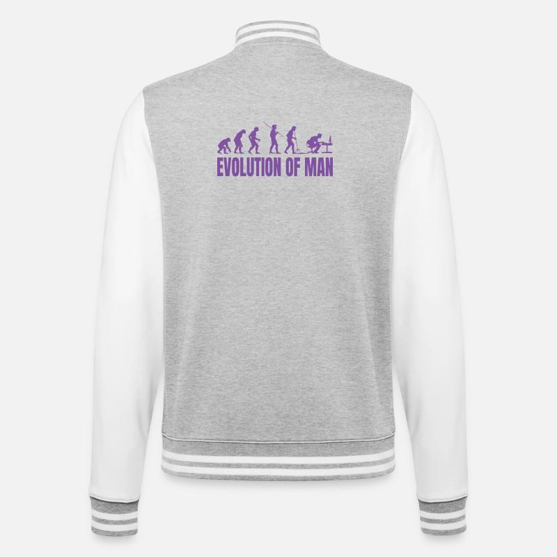 Programmeur Computer Freak Evolution Rétro - Veste Teddy - gris chiné / blanc