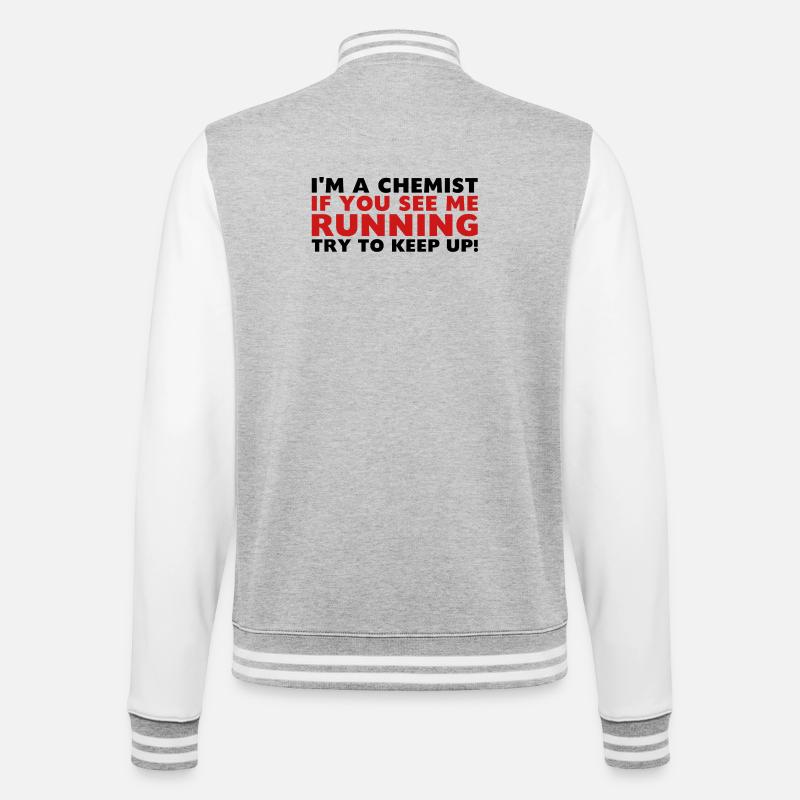 Chimiste en cours d'exécution - Veste Teddy - gris chiné / blanc