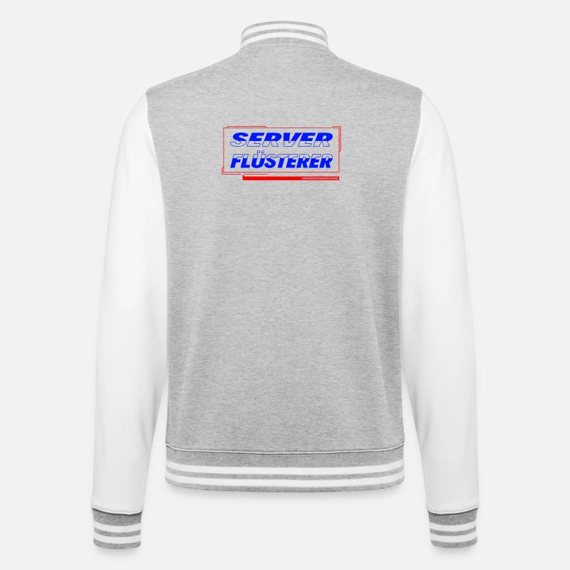 Server Flüsterer - College-Sweatjacke - Grau meliert/Weiß