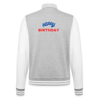 Happy Birthday Classic - College Sweat Jacket - heather grey/white - Back - Marisol (170cm)