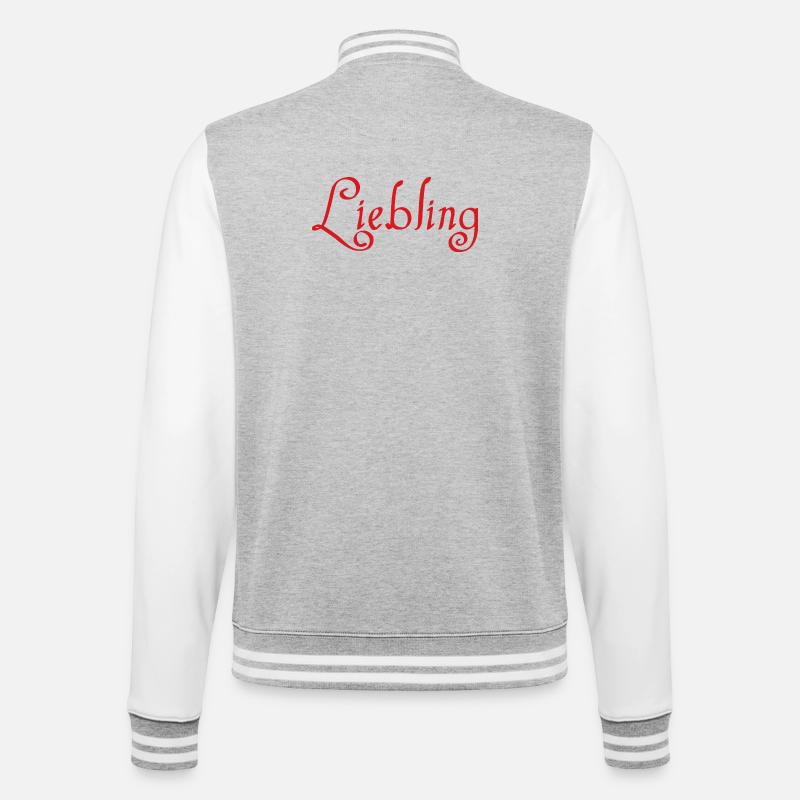 Liebling - College-Sweatjacke - Grau meliert/Weiß