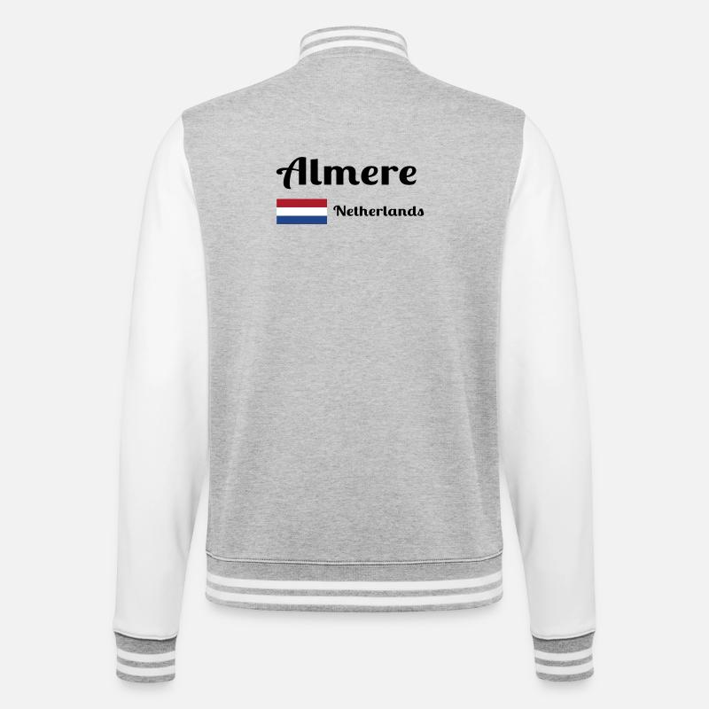 Almere Pays-Bas - Imprimés élégants - Veste Teddy - gris chiné / blanc