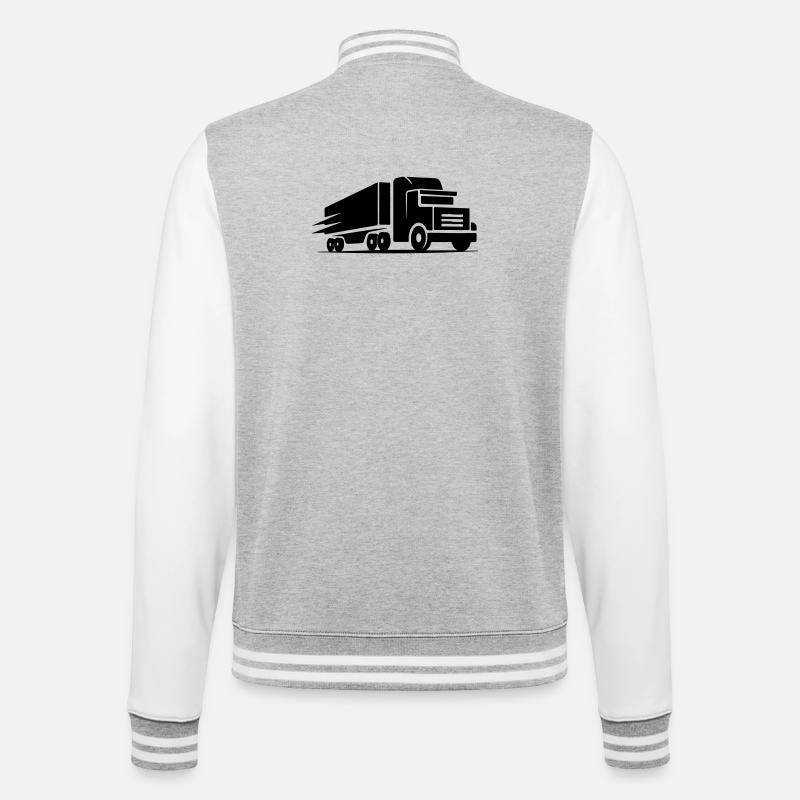 Lkw Logo - College-Sweatjacke - Grau meliert/Weiß