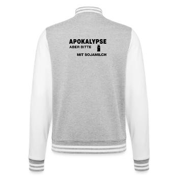 Apocalypse – mais s’il vous plaît avec du lait de soja - Veste Teddy - gris chiné / blanc - Dos - Marisol (170cm)