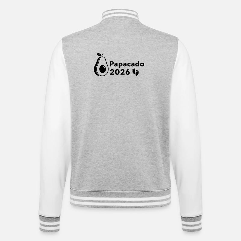 Papacado 2026 - College Sweat Jacket - heather grey/white