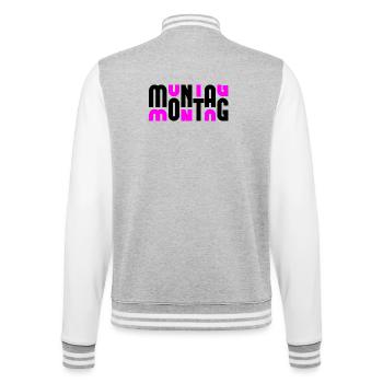 Montag Black/Pink - College-Sweatjacke - Grau meliert/Weiß - Hinten - Marisol (170cm)
