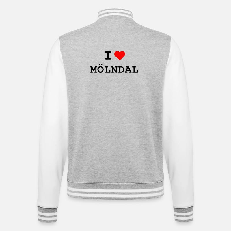Ich liebe Mölndal - I love Mölndal  - College-Sweatjacke - Grau meliert/Weiß
