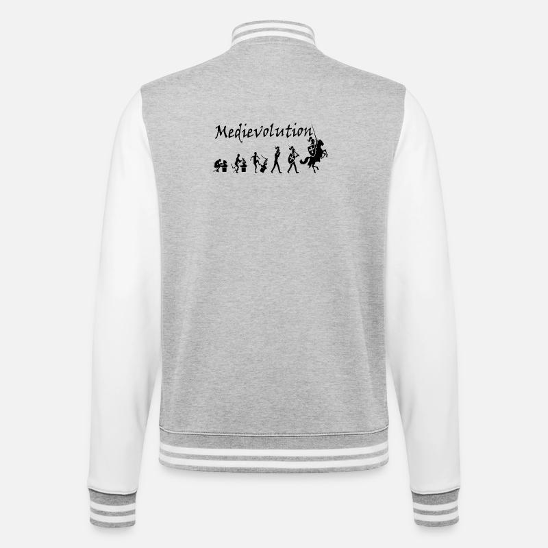 Medievolution – Medieval Evolution - College Sweat Jacket - heather grey/white