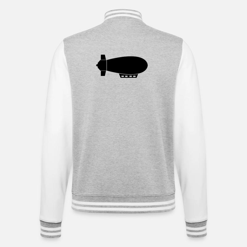 Dirigeable - Veste Teddy - gris chiné / blanc