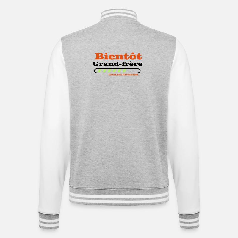 soon to be a big brother - College Sweat Jacket - heather grey/white