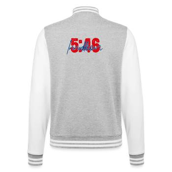 5:46 - Innerbloom Minimal Typography Desig - College Sweat Jacket - heather grey/white - Back - Marisol (170cm)