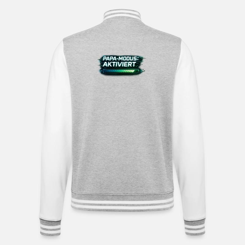 Mode Papa activé – Cadeau pour Papa - Veste Teddy - gris chiné / blanc