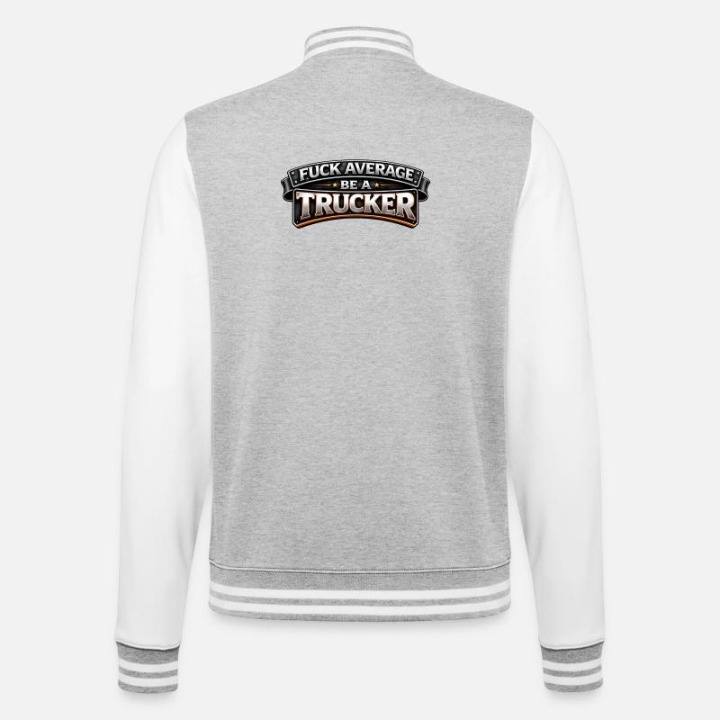Stolzer Trucker – Leidenschaft auf der Straße - College-Sweatjacke - Grau meliert/Weiß