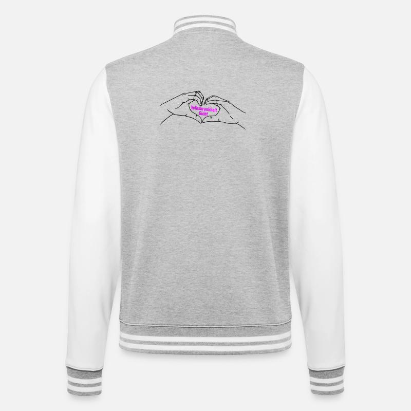 Herz Symbol Gicht - College-Sweatjacke - Grau meliert/Weiß