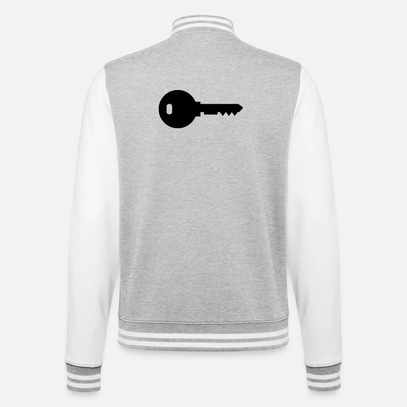 House key - College Sweat Jacket - heather grey/white