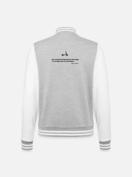 Technologie Magie Scooter - College-Sweatjacke - Grau meliert/Weiß