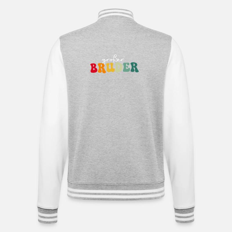 Großer Bruder - College-Sweatjacke - Grau meliert/Weiß