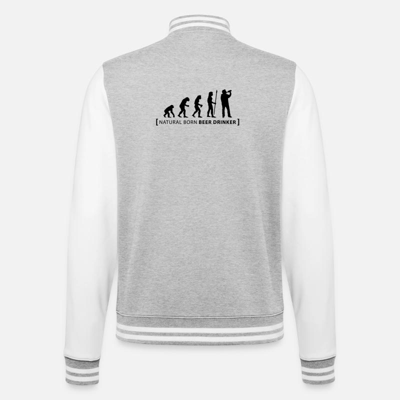 evolution_beer_drinker - Veste Teddy - gris chiné / blanc