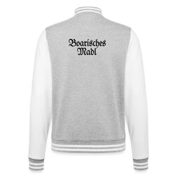 Boarisches Madl - Ein Mädel aus Bayern - College-Sweatjacke - Grau meliert/Weiß - Hinten - Marisol (170cm)