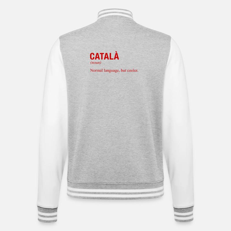CATALAN Language Katalanisch Katalanische Sprache - College-Sweatjacke - Grau meliert/Weiß
