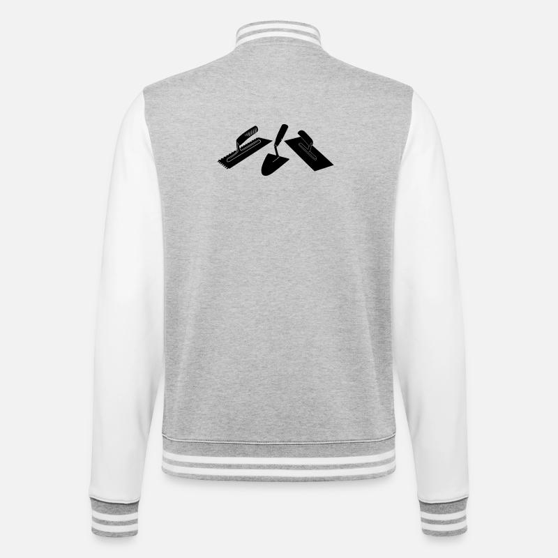 Stucco mason tools - College Sweat Jacket - heather grey/white