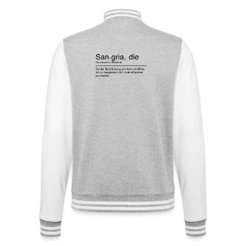 Sangria Duden Spruch Lustig Schwarz - College-Sweatjacke - Grau meliert/Weiß - Hinten - Marisol (170cm)