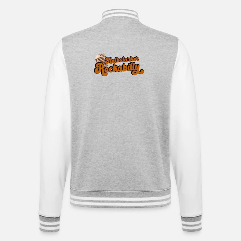 Semi-strong rockabilly - College Sweat Jacket - heather grey/white