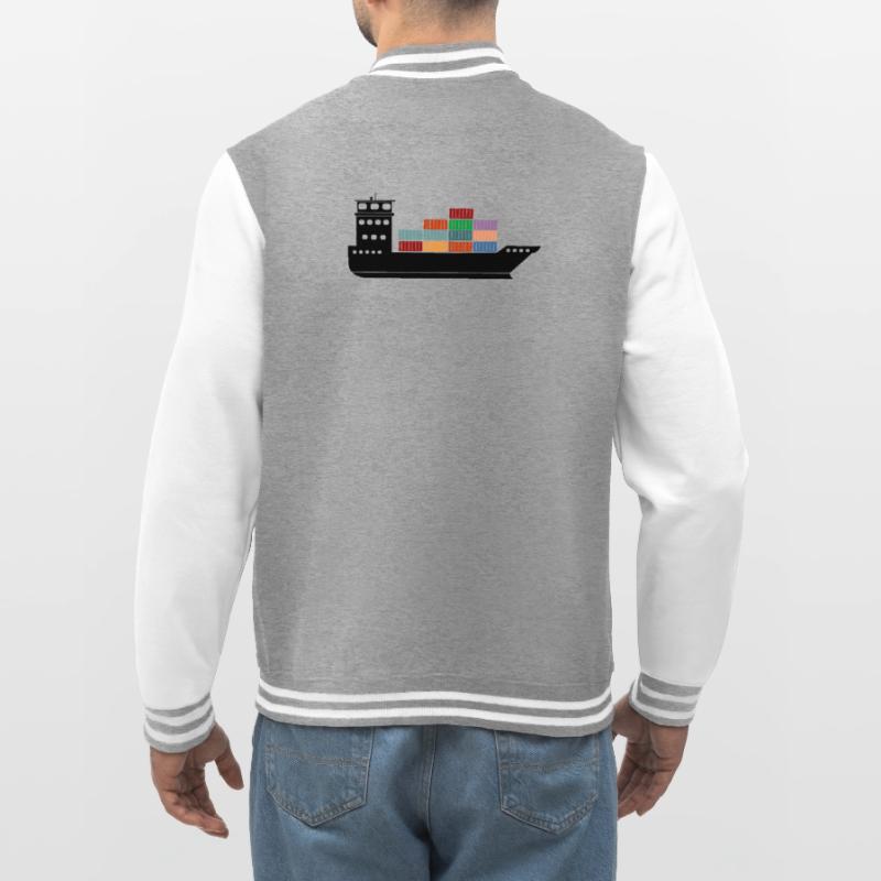 Seecontainerschiff oder Boot mit Containern College-Sweatjacke