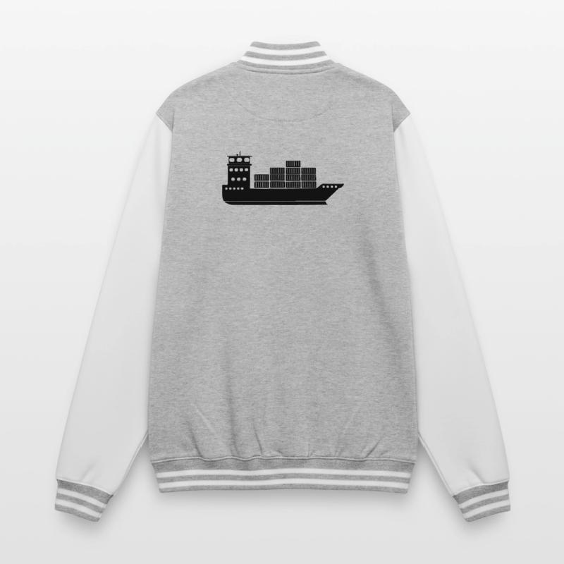 Seecontainerschiff oder Boot mit Containern College-Sweatjacke