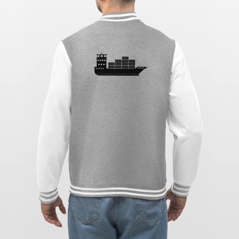 Seecontainerschiff oder Boot mit Containern College-Sweatjacke