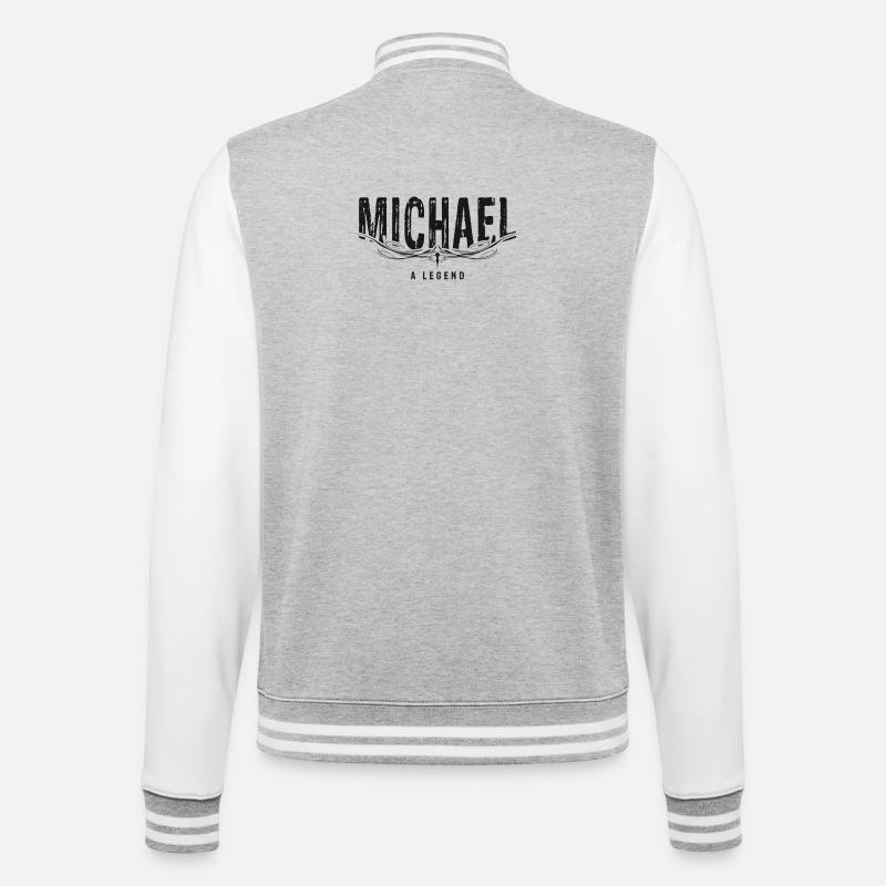 MICHAEL A LEGEND - College-Sweatjacke - Grau meliert/Weiß
