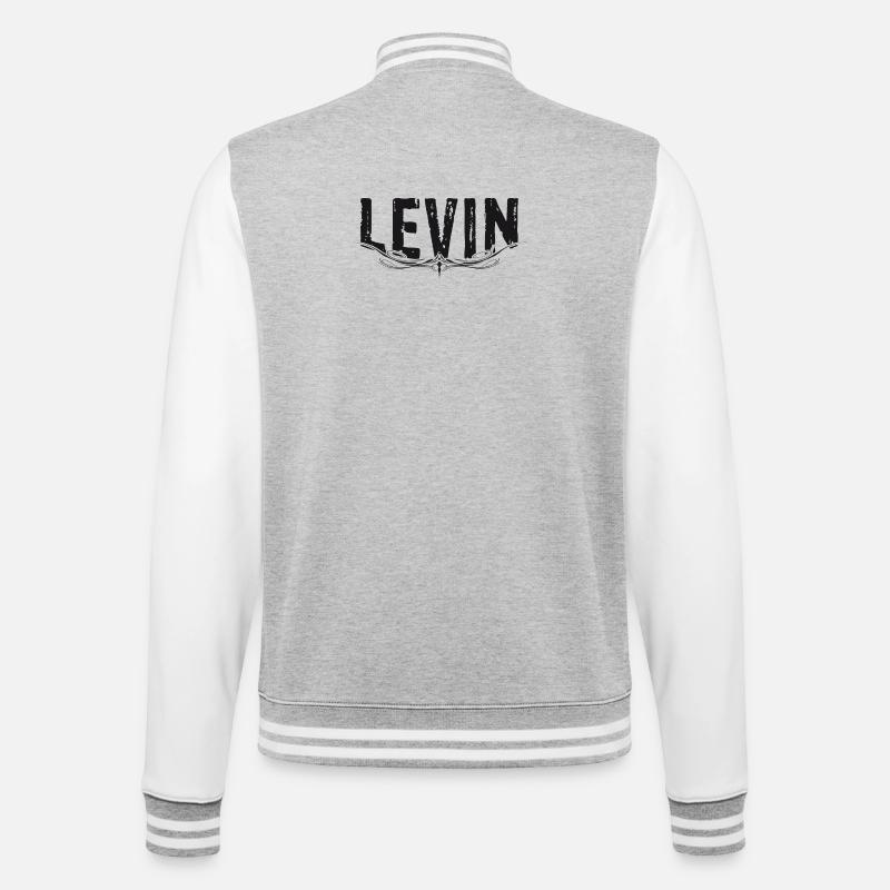 LEVIN A LEGEND - College-Sweatjacke - Grau meliert/Weiß