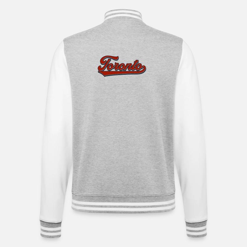Toronto Retro Script - College Sweat Jacket - heather grey/white